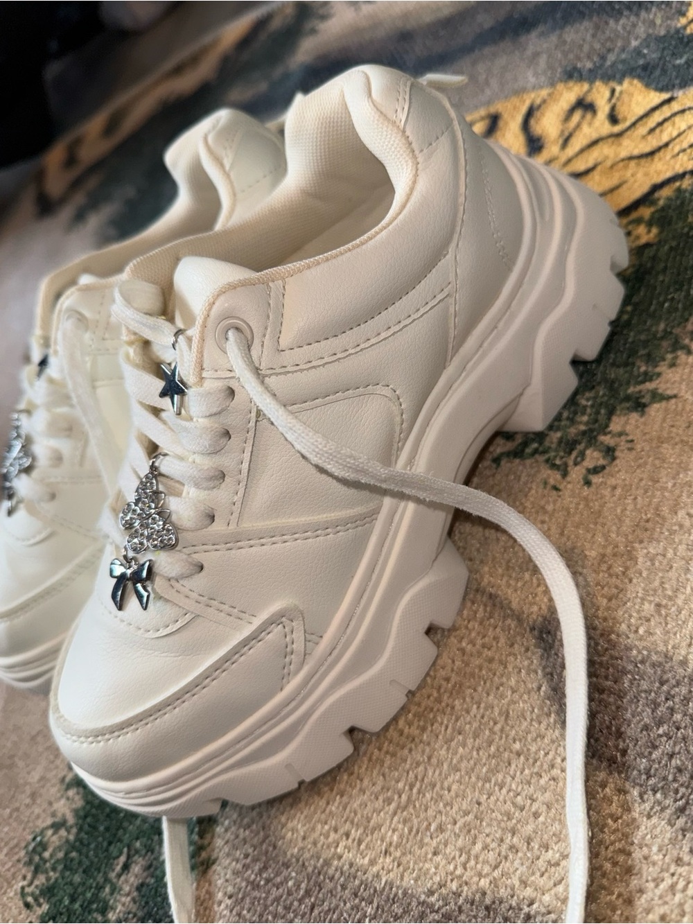 Zara kids Chunky Platform Sneakers - White with charms